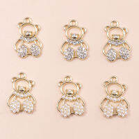 4pcs Cute Clear Crystal Pearls Bear Charms Pendants of Necklace Earrings Bracelets DIY Jewelry Making Handmade Jewelry Charms DIY accessories and othe