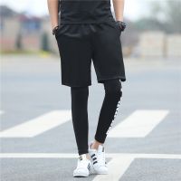 M-8XL Sports tights mens basketball pants running mens pants women Korean cotton shorts high-elastic fitness pants Five-point pants plus size