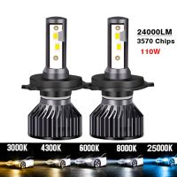 2PCS H7 Led Headlight 24000LM 110W 3570 Chips H1 H4 LED Bulbs Lamps Turbo 4300K 6000K 8000K 16000LM 80W H8 H9 H11 Fog Lights