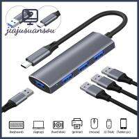 JIAJUSUANSOU ความเร็วสูง 4พอร์ต อะแดปเตอร์ OTG ตัวขยาย ฮับ USB 3.0 Type-C 3.1 สถานีท่าเรือ