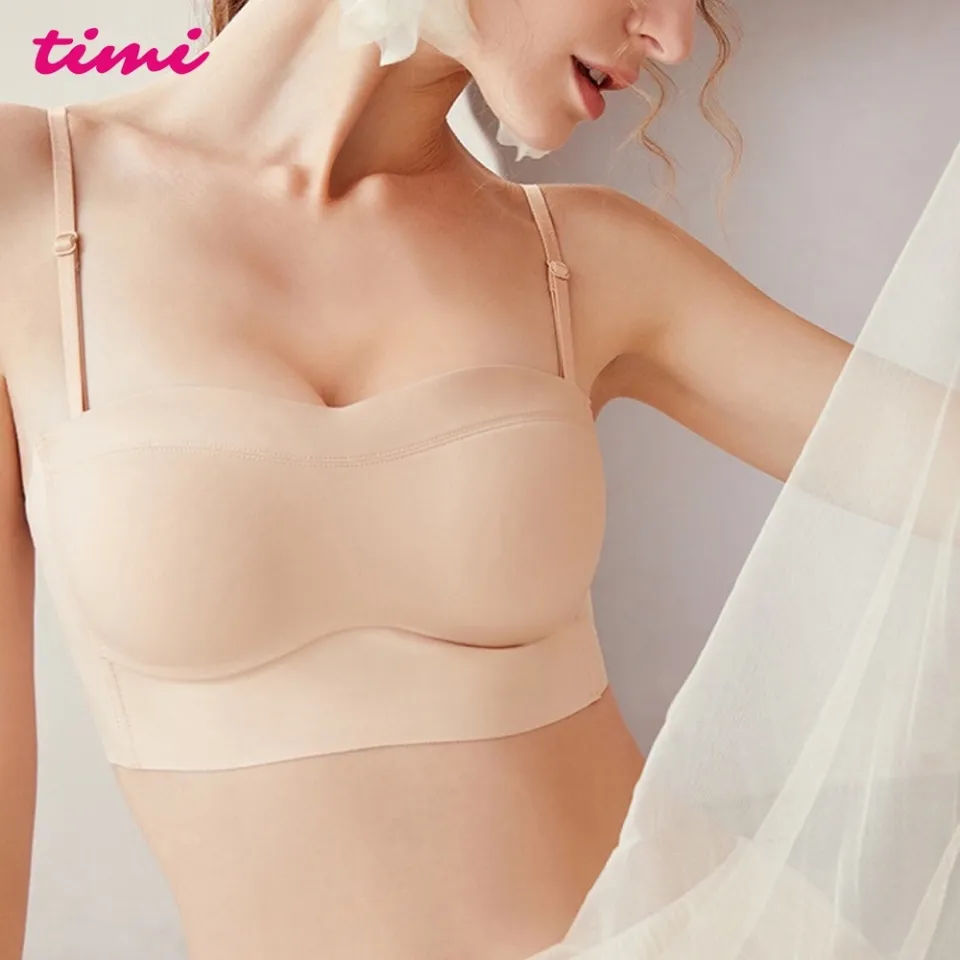 Timi 806 Seamless strapless ultra-thin no wire Women's tube top wrap bra  underwear bralette