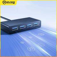 พอร์ต RYRA 4 USB 3.0ตัวแยก USB Hub ตัวแยก USB 4พอร์ตฮับชุดส่งกำลังข้อมูลความเร็วสูงแบบออลอินวันสำหรับอุปกรณ์คอมพิวเตอร์ Mac PC Windows