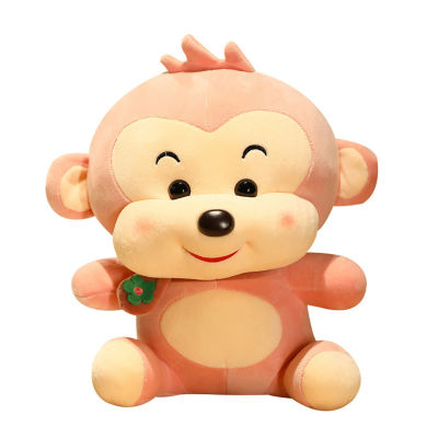 microgood Stuffed Monkey Toy Rich Facial Expression No Deformation Fluffy Baby Plush Monkey Cushion for Children
