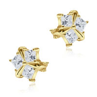 100% PURE 925 SILVER EXQUISITE PREMIUM CZ STONES SILVER EAR STUD STS-5078. PERFECT FOR DAILY WEAR AND GORGEOUS FOR SPECIAL EVENT.