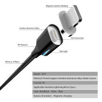 Fast Magnetic Charging Cable 3 in 1 Type CLightning IOSAndroid Micro USB Charger cable with Led 2M 1.5M Data Line