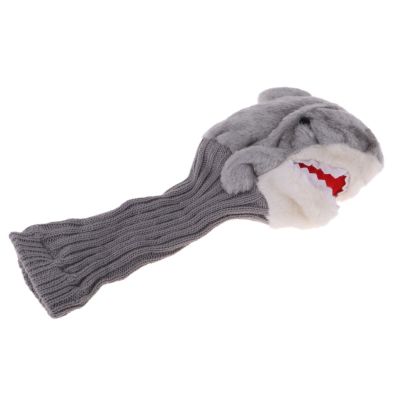 MagiDeal Knit Funny Shark Golf Driver Wood Head Cover Protector Headcover Replacement Towels