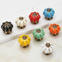 【CW】pumpkin ceramic handles 40mm drawer knobs single hole closet door handles cabinet handles with screws furniture handles