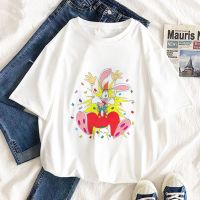 Disney Roger กระต่ายพิมพ์เสื้อยืดผู้หญิงน่ารักของขวัญ Tshirt สำหรับสาวหญิง Harajuku กราฟิก Tee Top Dropship S-5XL