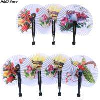 ‘；【 Decorative Fan Chic Female Handheld Fan Chinese Pocket Folding Hand Fan Round Circle Printed Paper Party Decor Gift Color Random