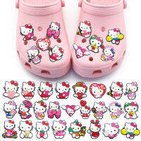 ใหม่1ชิ้นการ์ตูน Hellokitty หัวใจของเด็กผู้หญิงสีชมพู DIY อุปกรณ์เสริม Crocs รองเท้า Clogs ตกแต่งเสน่ห์สายรัดข้อมือพีวีซีหัวเข็มขัดสำหรับ X-Mas ของขวัญน่ารัก