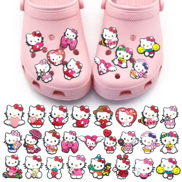 Single Sale 1pcs Pink Letters for Croc Charms Accessories Sandals Shoe  Decorations Jeans Kids Pins Badge Unisex Party Favors New