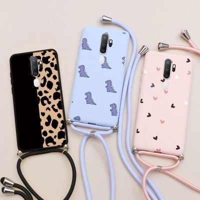「Enjoy electronic」 For OPPO A9 A5 2020 Case Soft TPU Lanyard Necklace Phone Cases For OPPOA9 OPPOA5 A 5 9 6.5 quot; Coque Cover Silicon Protective Funda