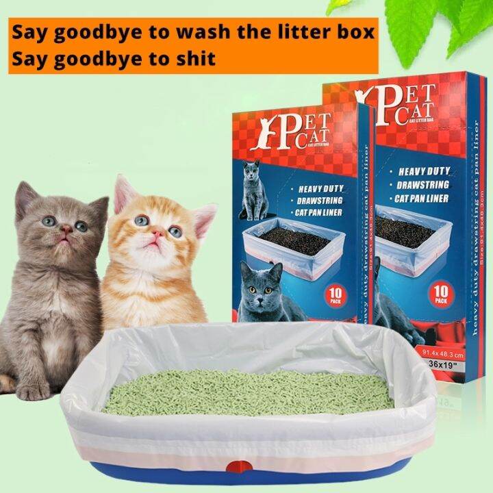 10 pieces drawstring cat disposable litter trash bagcat litter box lined with waste bag，cat