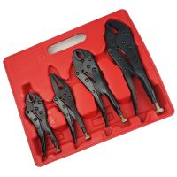 QZ-4pcs Tool Jaw Power Grip Clamp Useful Steel Hand Self Locking Vise Black Multipurpose Home Pliers Set Durable