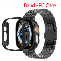 Band+PC Case For Apple Watch 44mm 45mm 38mm 42mm Strap Metal Stainless Steel Bracelet For Apple Watch Ultra 49mm SE 8 7 41 40mm