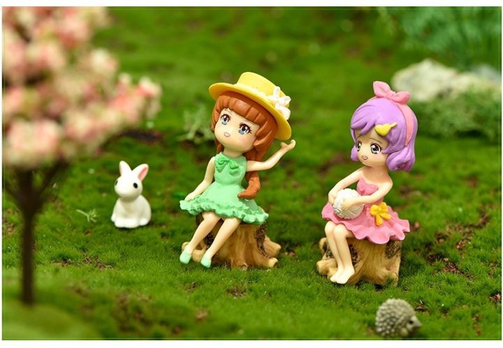 ตุ๊กตาจิ๋ว-สาวน้อยนั่งในสวน-ตกแต่งสวนถาด-แต่งสวนจิ๋ว-แต่งเค้กแต่งบ้าน-diyได้ด้วยตัวคุณเอง-ราคาต่อชิ้น
