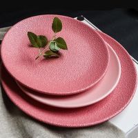 【CW】 Color Matte Ceramics Steak Plate Food Salad Dishes Frut Tray Dinner 1 Piece