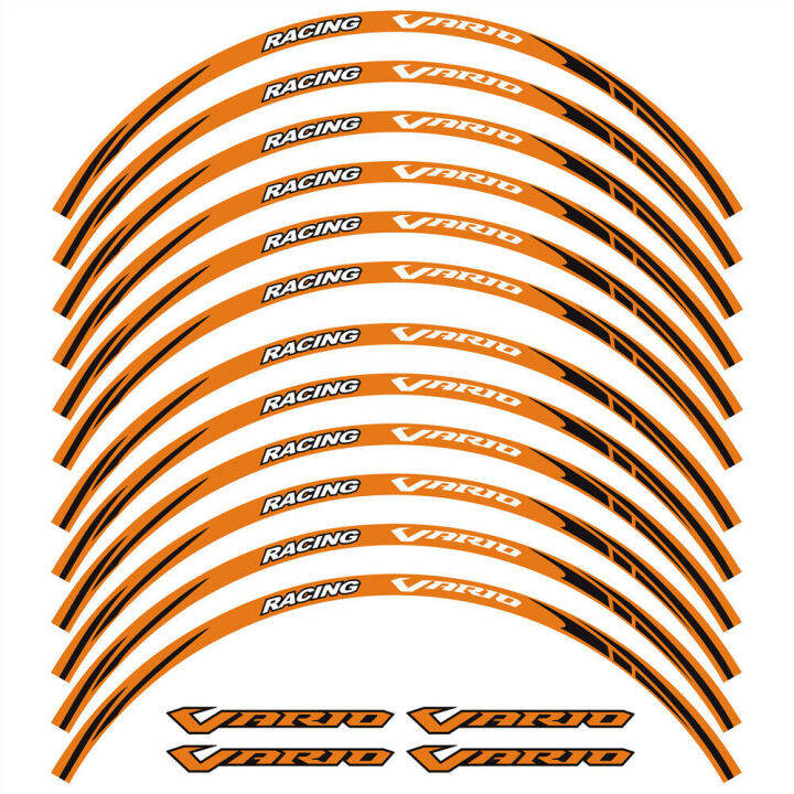สติกเกอร์ติดอุปกรณ์แข่งรถจักรยานยนต์สติกเกอร์ลายแถบยางขอบล้อสำหรับรถ-honda-vario-vario125สติกเกอร์ขอบ-vario160-vario150-vario150-14-14