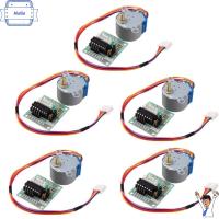 MUXIA 5pcs ความเร็วลงก้าวมอเตอร์ ULN2003 5V stepper Motor 5สาย4เฟส พร้อมบอร์ดไดรฟ์5V ตัวขับมอเตอร์ ชิ้นส่วนเครื่องพิมพ์3D Arduino Pi PIC Raspberry Pi