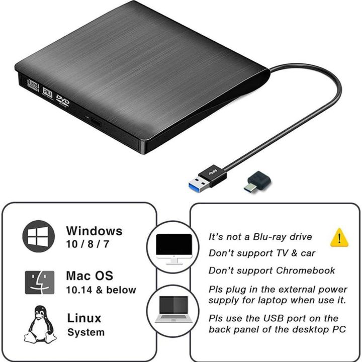 ผลิตภัณฑ์ที่น่าเชื่อถือส่วนลดไดรฟ์ดีวีดีซีดีภายนอก-usb-c-writer-type-c-usb-3-0-cd-dvd-เครื่องเล่นดีวีดีภายนอก-combo-ความเร็วสูง-rewriter-สำหรับแล็ปท็อปและโน้ตบุ๊คเดสก์ท็อปพีซี