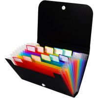 New Small File Wallet Receipt Folder A6 Accordion Folder 7-layer 13-layer File Case Waterproof with Self-adhesive Index Tabs