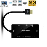 Cabledeconn HDMI Splitter HDMI เป็น VGA DVI Audio Video Cable multiport อะแดปเตอร์ 4 IN1 แปลงสำหรับ PS3 HDTV Monitor แล็ปท็อป