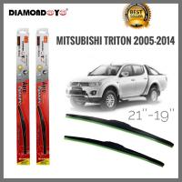 อุปกรณ์ยางรีดน้ำน้ำฝน ใบปัดน้ำฝน ซิลิโคน ตรงรุ่น Mitsubishi Triton 2015 ไซส์ 22-18 ยี่ห้อ Diamond กล่องแดง * จบในร้านเดียว**จัดส่งไว