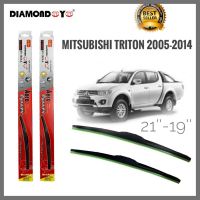 อุปกรณ์ยางรีดน้ำน้ำฝน ใบปัดน้ำฝน ซิลิโคน ตรงรุ่น Mitsubishi Triton 2015 ไซส์ 22-18 ยี่ห้อ Diamond กล่องแดง **ครบเครื่องเรื่องประดับ** **ส่งไวจบในที่เดียว**