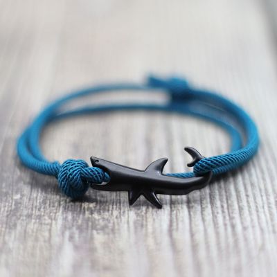 Noter New Shark Bracelet Unisex Double Layer Adjustable 3mm Cord Chain Braclet Beach Jewelry Accessories Surfer Braslet Pulsera