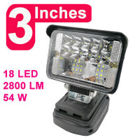 [กระฉับกระเฉง] ไฟสปอตไลท์กลางแจ้งไฟฉาย LED 18V สำหรับ BL1430 Makita BL1830ค้างคาวลิเธียม