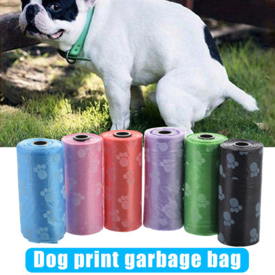 ถุงขยะมูลสุนัขพร้อมพิมพ์ลายอุ้งเท้าถุงอุจจาระสุนัขหนาพิเศษสำหรับลูกสุนัขเดินกลางแจ้งและการเดินทาง