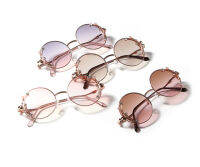 Free shipping 2021 Round brick retro fashion womens sunglasses trend metal-framed glasses