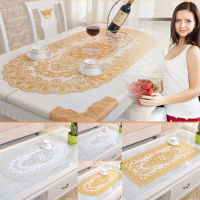 Coffee table pad European lace tablecloth gilded PVC elliptical table cloth waterproof anti-ironing soft plastic mat tafelkleed