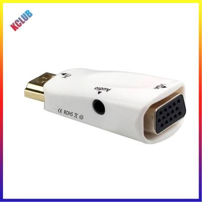 อะแดปเตอร์แปลง TV AV ตัวผู้ไปยัง VGA ตัวเมียใช้ได้ USB HDMI 1080P แบบพกพา