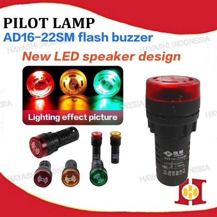 10 Pezzi Buzzer LED BERM 22mm - Indicatore Lampeggiante Rosso AC/DC24V Per Allarmi Industriali - Foto 3