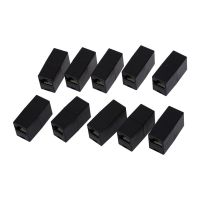 Plastic RJ45 8P8C Female to Female LAN Couplers - Black (Pack of 10)