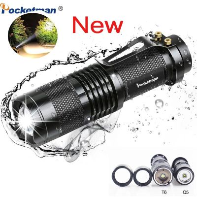 Most Bright Mini Q5 T-6 LED Flashlight Zoomable Pocket Torch Adjustable Focus Outdoor Lamp Waterproof Aluminum Alloy LanternAdhesives Tape