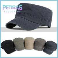 PETIBAG ผ้าฝ้ายธรรมดา หมวกกองทัพ ใช้ได้ทุกเพศ อุปกรณ์สำหรับทหาร หมวกกันแดดหมวก หมวกแก๊ปทรงแบน แบนแบนราบ หมวกคอมแบท Cadet