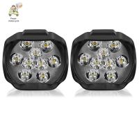 QIXING ไฟหน้ารถแบบพกพาไฟ Led ทำงาน,ไฟ LED สำหรับตกปลาไฟสปอตไลท์ DC12V ไฟหน้าเสริม LED 9ดวงไฟฉายคาดศีรษะ LED ไฟตัดหมอกมอเตอร์ไซด์หลอดไฟกระจก