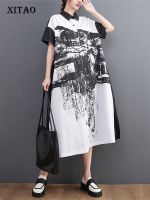 【YF】 XITAO Single Breast Dress Fashion Small Fresh Casual Style 2023 Summer Minority Print Elegant WLD16386