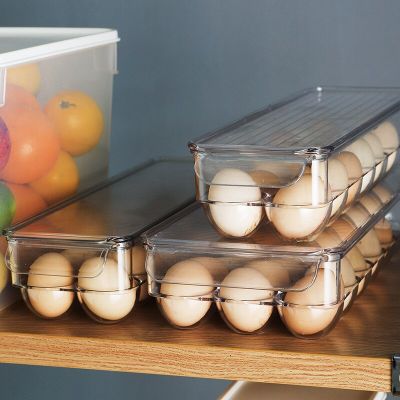 [ใหม่2023] 12/14/21ตะแกรงไข่กล่องเก็บของไข่ตู้ใส่ถาดห้องครัวตู้เย็นไข่โปร่งใส Dispenser Airtight การเก็บรักษาเเเบบสด