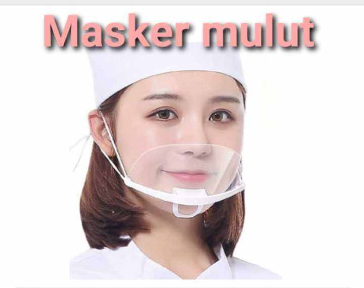 Masker Premium Penutup Mulut Plastik Transparan Segitiga Sanitary Koki