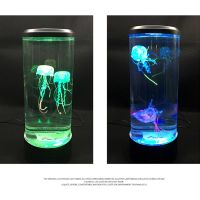 Fantasy USB/Battery Powered Jellyfish Water Tank Aquarium LED Lamp Color Changing Bedside Lava Night Light for Home Bedroom Deco Night Lights