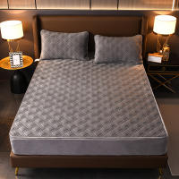 Good Quality Thicken Short Plush Quilted Bed Cover Twin King Customized Soft Coral Fleece Mattress Cover Not Included Pillowcase