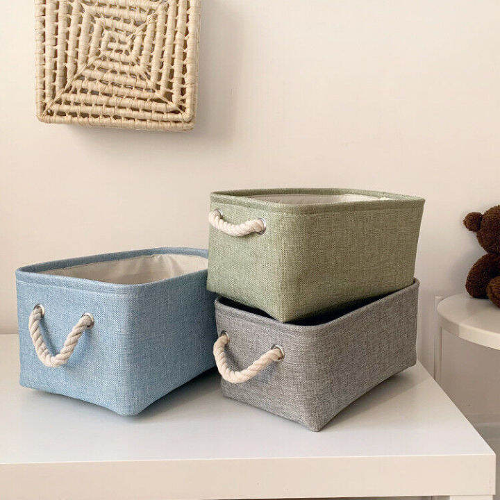 Cube Storage Basket Foldable Linen Toys Storage Box Organizer Laundry