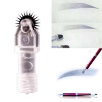 20Pcs Roller Fog Eyebrow Needles ใบมีดไมโครเบลดสำหรับ PMU Faster Coloring พร้อมปากกาสัก Tebori 710Mm