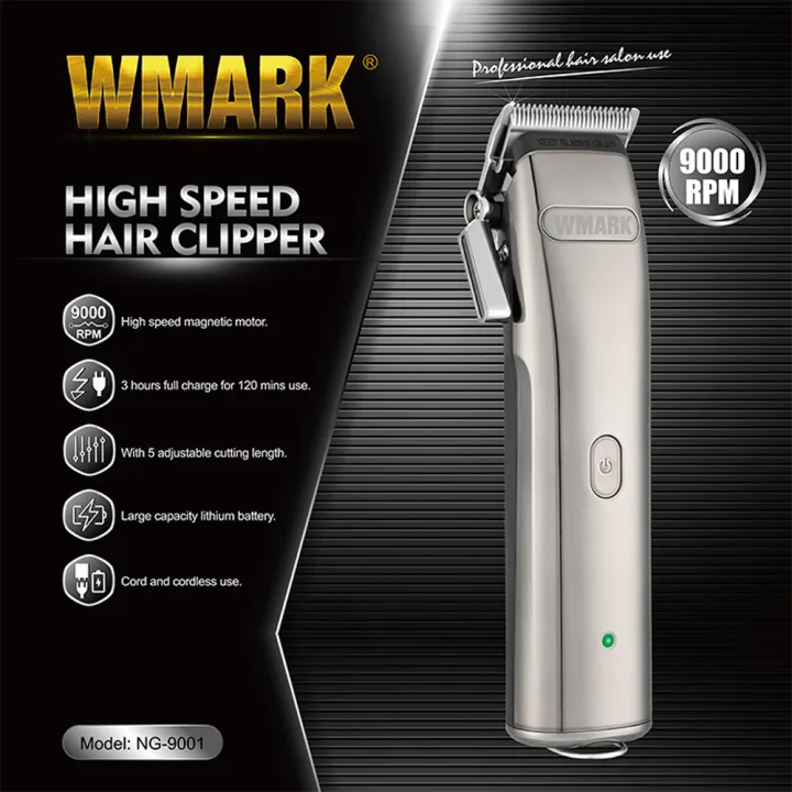 WMARK Limited Edition NG9001 Metal Body Oil Head Electric Clipper 9000