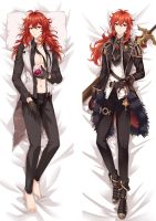 【hot】✑❀ Genshin Diluc Ragnvindr Anime Game Dakimakura 2Way Hugging Bed Cushion Cover