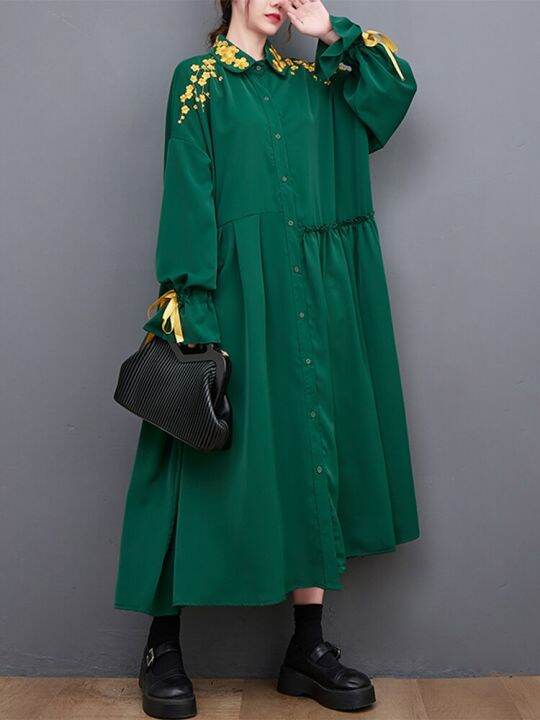 xitao-dress-fashion-loose-woman-full-sleeve-embroidery-shirt-dress