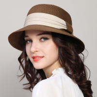 2021New Arrival Sun Beach Hat Female Summer Sun Cap Foldable Travel Straw Hat Students Travel Folding Hat Girls Travel Hat B-7842